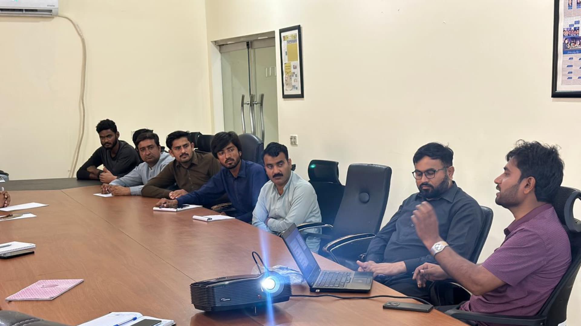 Safety instructor explaining occupational health and safety protocols during a 2026 training session at Auriga